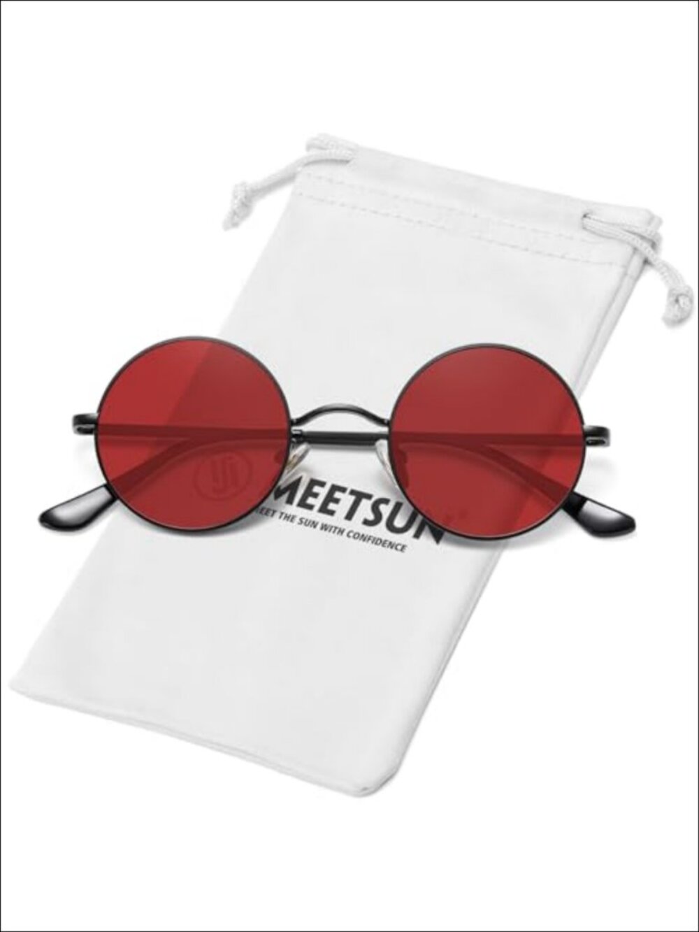 Small Round Polarized Sunglasses UV400 Protection Metal Frame Flexible Hinge